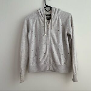 Juicy Couture Black Label 100% Cashmere Studded Zip Hoodie XS